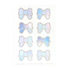 Pastel Mermaid Bow Seals (silver holographic bubble foil / bubble glitter overlay)