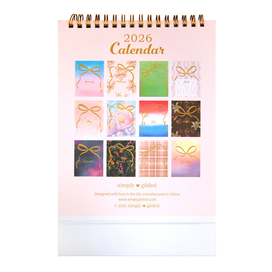 2026 Elegant Bows Calendar