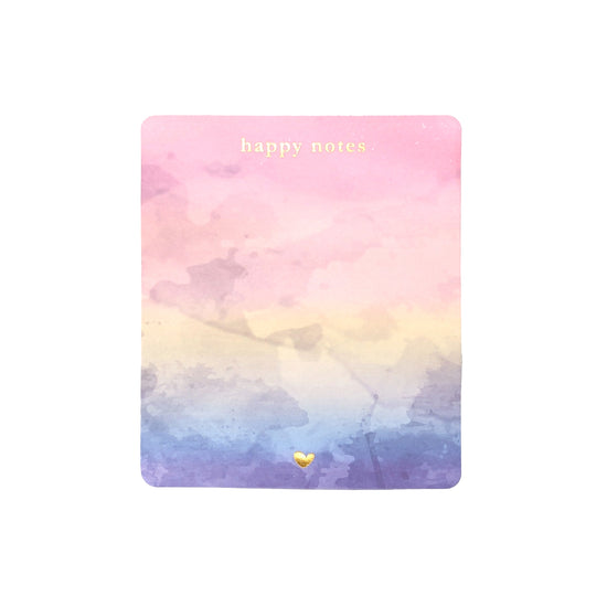 Happy Notes Rainbow Sticky Notepad (light gold foil)
