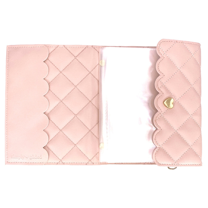Quilted Pink Photo Album (light gold hardware) – simply gilded