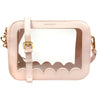 Pink Scalloped Stadium Bag (light gold hardware)