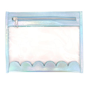 Mermaid Tail Scallop Pouch (silver hardware)