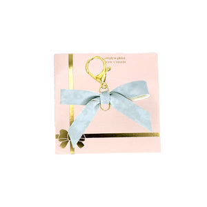 Frosted Fir Bow Charm (light gold hardware)