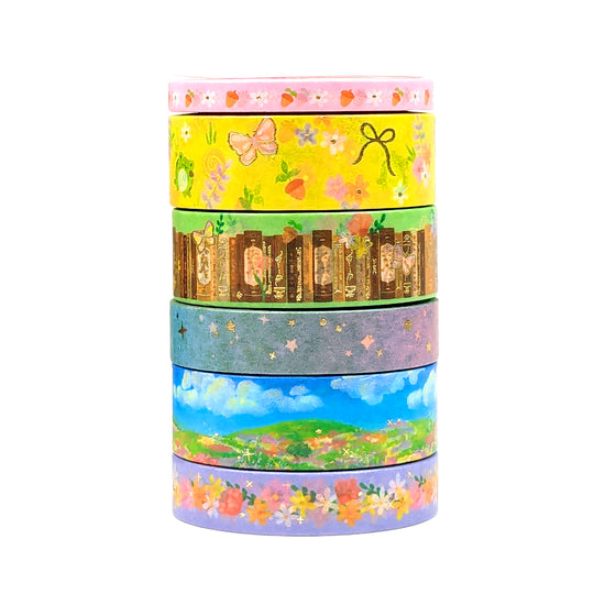 Wildflower Full Washi Box (light gold foil)