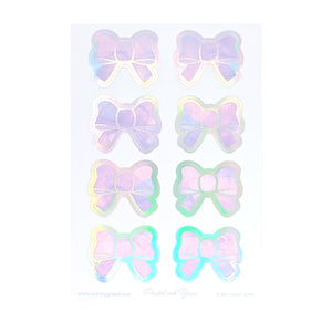 Pastel Ink Bow Seals (silver holographic foil)(Item of the Week)