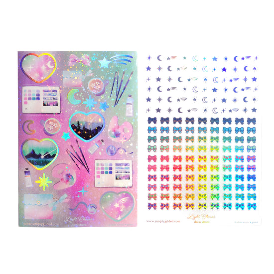 Light Chaser Luxe Sticker Kit & Seals (silver holographic foil)