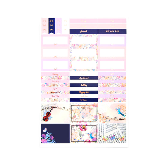 Hummingbird Song Luxe Sticker Kit & Seals (rose gold foil)