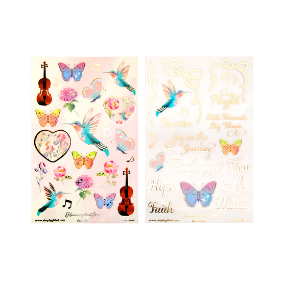 Hummingbird Song Luxe Sticker Kit & Seals (rose gold foil)