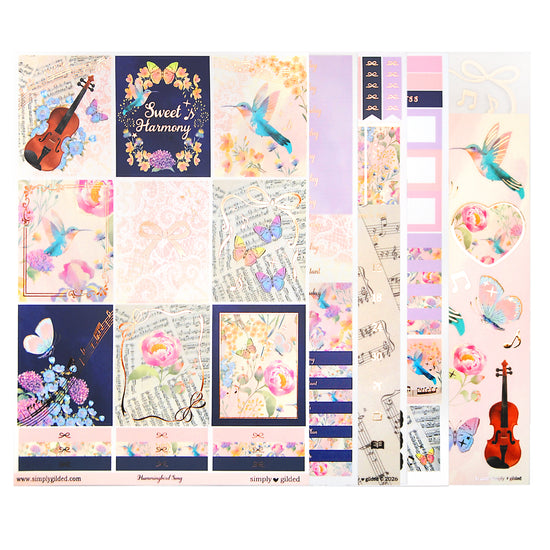 Hummingbird Song Luxe Sticker Kit & Seals (rose gold foil)