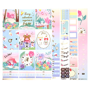 Alice in Wonderland Luxe Sticker Kit & Seals (light gold foil)