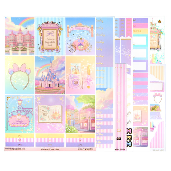 Dreams Come True Luxe Sticker Kit & Seals (light gold foil)
