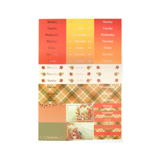 Autumn Whimsy Luxe Sticker Kit & Seals (rose gold foil)