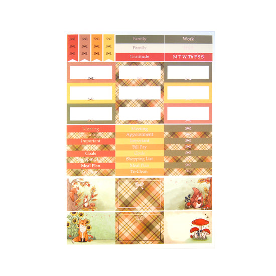Autumn Whimsy Luxe Sticker Kit & Seals (rose gold foil)