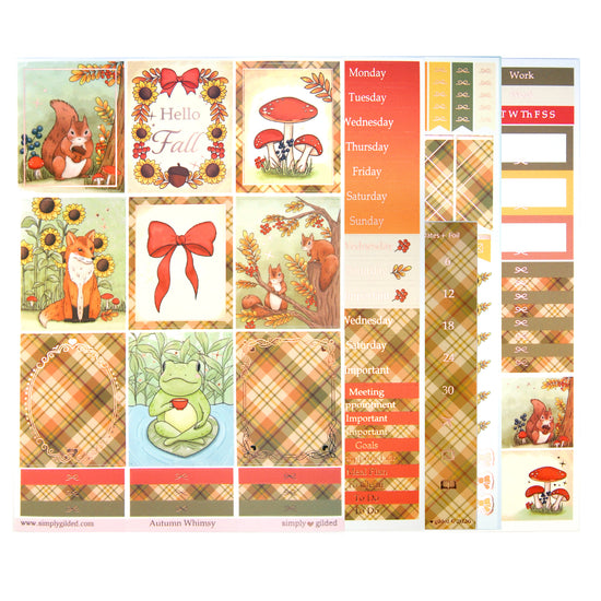 Autumn Whimsy Luxe Sticker Kit & Seals (rose gold foil)