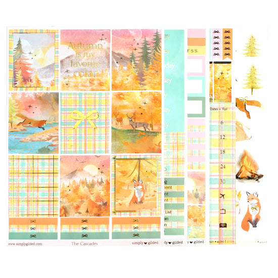 The Cascades Luxe Sticker Kit & Seals (light gold foil)