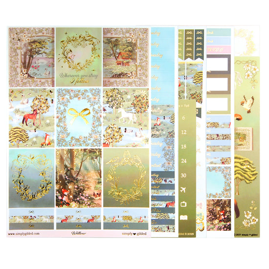 Willow Luxe Sticker Kit & Seals (light gold foil)