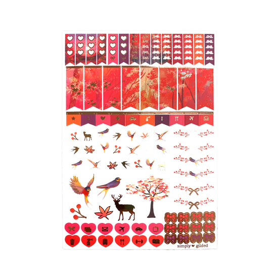 Fiery Fall Luxe Sticker Kit & Seals (rose gold foil)