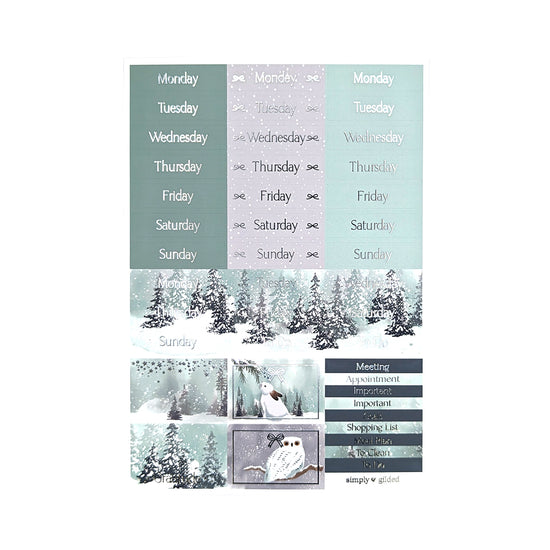 Whispering Pines Luxe Sticker Kit & Seals (silver foil)