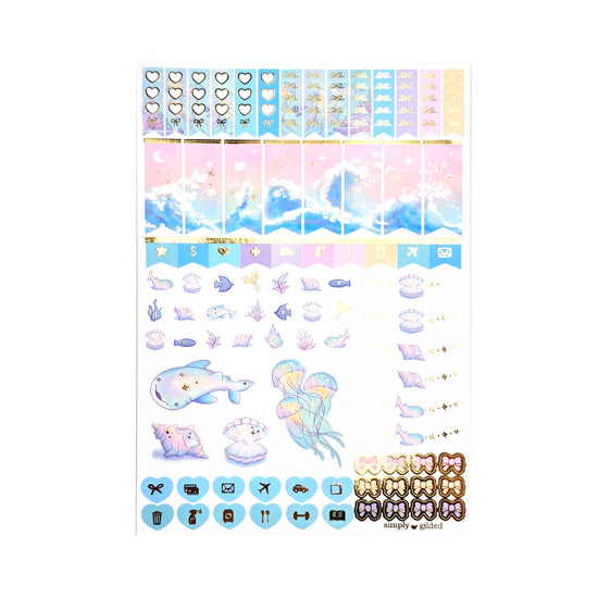Celestial Sea Luxe Sticker Kit & Seals (light gold foil)