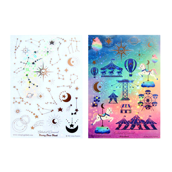 Celestial Carnival Luxe Sticker Kit & Seals (rose gold foil)
