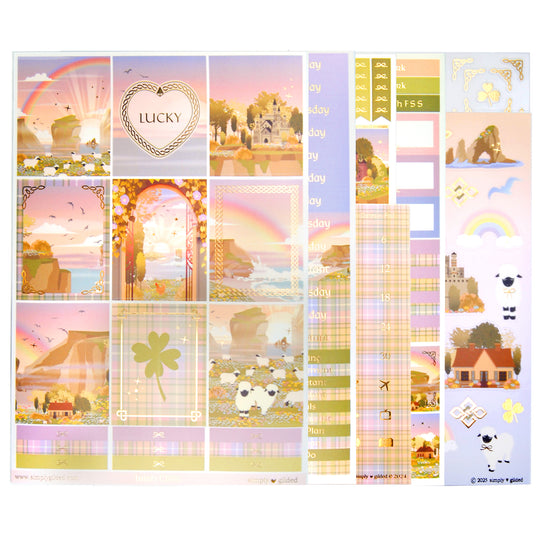 Irish Cliffs Luxe Sticker Kit & Seals (light gold foil)