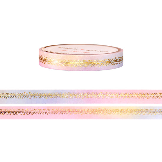 The Soft Life Rainbow Vine washi (8mm + satin gold foil)