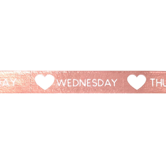 Bloom Perforated Days of the Week washi (10mm + rose gold foil)