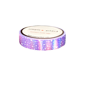 Pastel Ink Galaxy 34.0 Twilight washi (10mm + purple holographic foil + white) (Item of the Week)