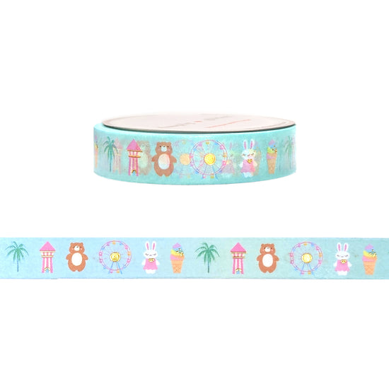 Salt Air Fair Icons washi (10mm + light gold holographic foil)