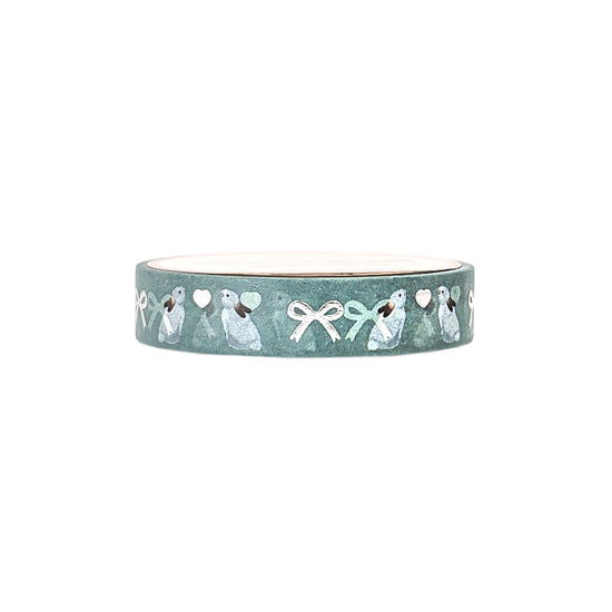 Whispering Pines Bunnies & Bows washi (10mm + silver foil)