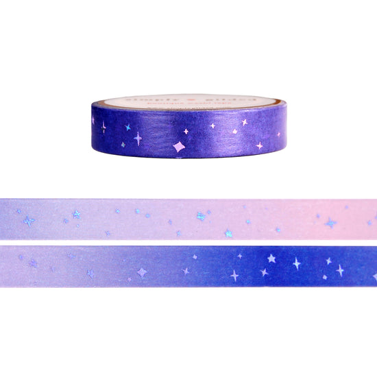 Lavender Dreams Starry washi (10mm + purple holographic foil)