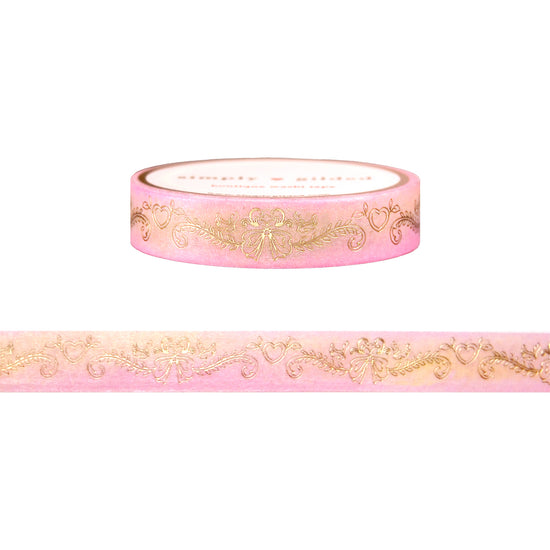 The Soft Life Bow Flourish washi (10mm + satin gold foil)