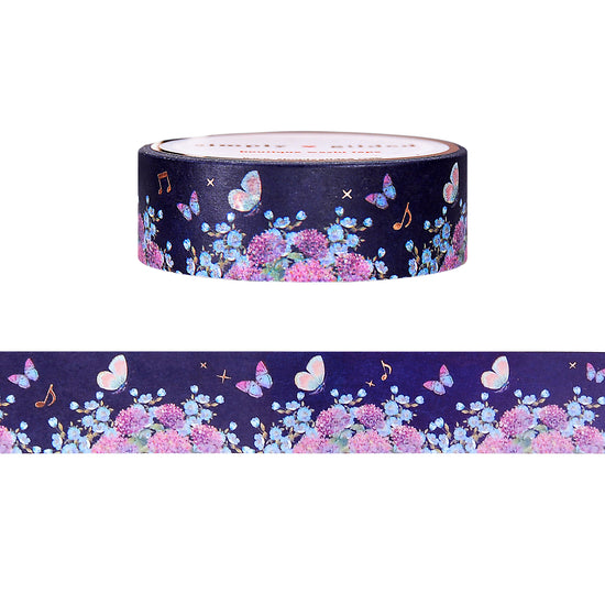 Hummingbird Song Butterfly Grove washi (15mm + rose gold foil)