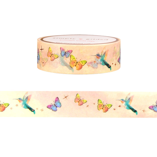 Hummingbird Song Butterflies washi (15mm + rose gold foil)