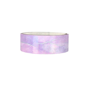 Pastel Ink Marbled washi (15mm + silver holographic foil) (Item of the Week)