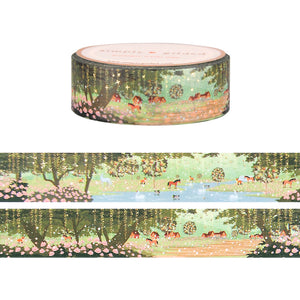 Willow Landscape washi (15mm + light gold foil)