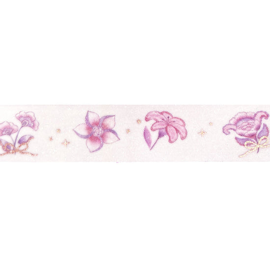 Lovely Flower Sparkle washi (15mm + rose gold foil / glitter)