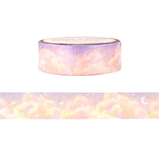 Lavender Dreams Clouds (15mm + rose gold foil / sparkle iridescent overlay)