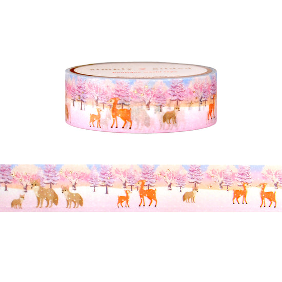 The Soft Life Forest Animals washi (15mm + satin gold foil)