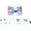 Light Chaser PET tape (30mm + silver holographic foil / starry iridescent overlay)