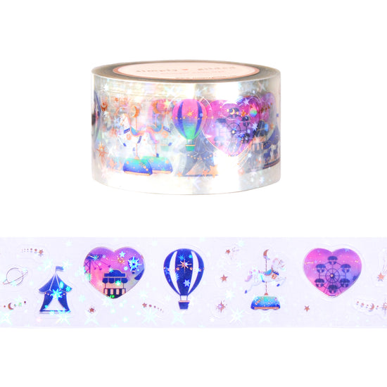 Celestial Carnival PET tape (30mm + rose gold foil / sparkle star overlay)
