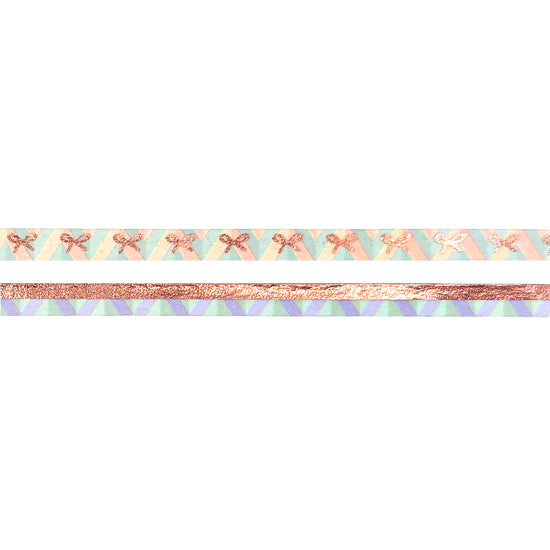 Uplift Bow / Color Block washi set of 2 (5mm + rose gold foil)