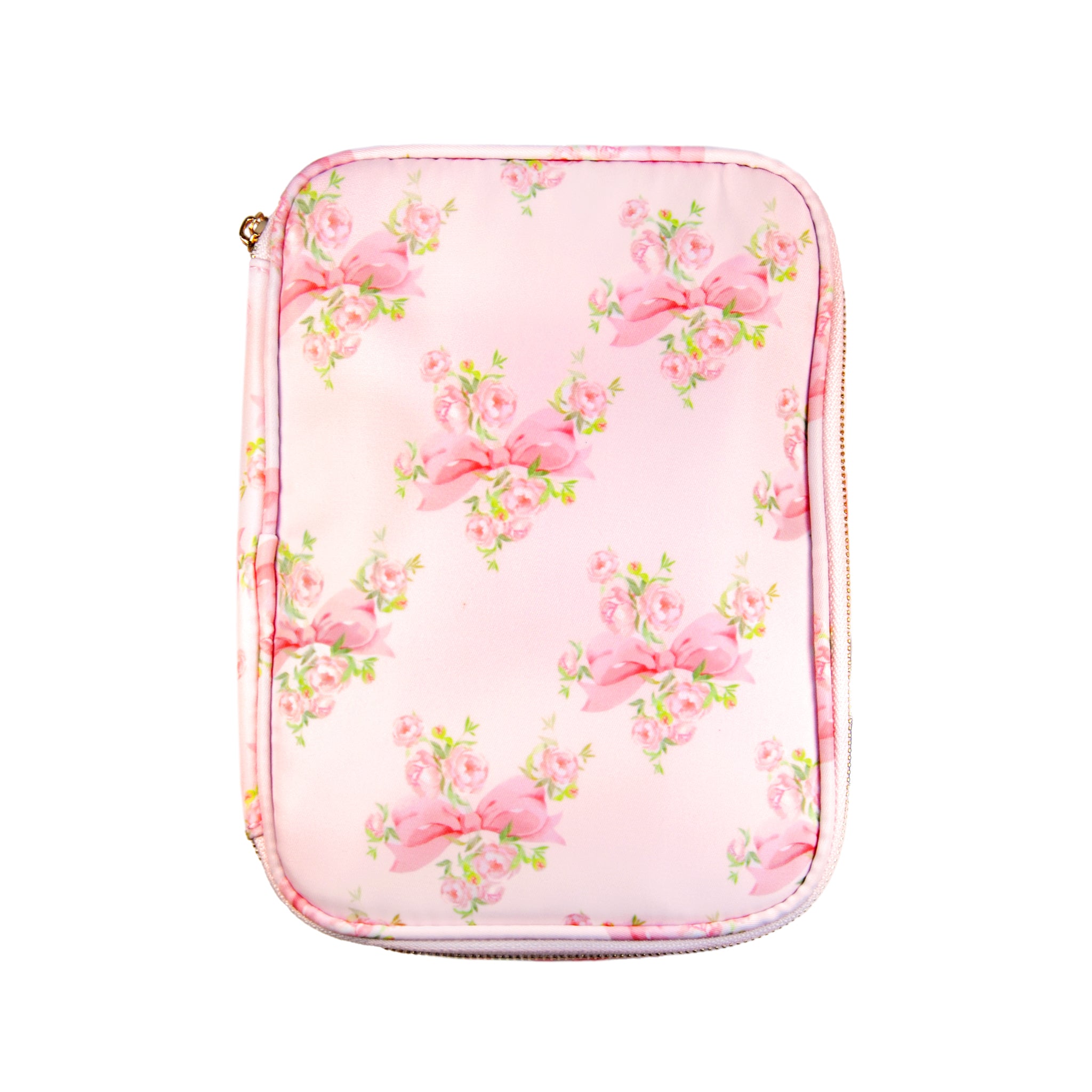 Love Story Floral Deluxe Zip Storage Pouch (light gold
