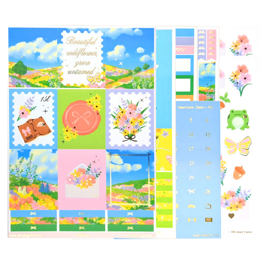 Wildflower Luxe Sticker Kit & Seals (light gold foil)