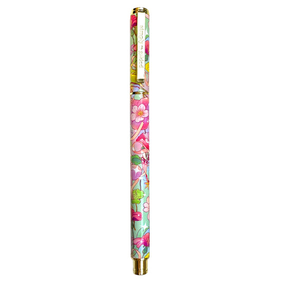 Flora Engraved Gel Ink Pen (light gold hardware)