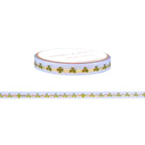 Irish Cliffs Celtic Clover washi (6mm + light gold foil)