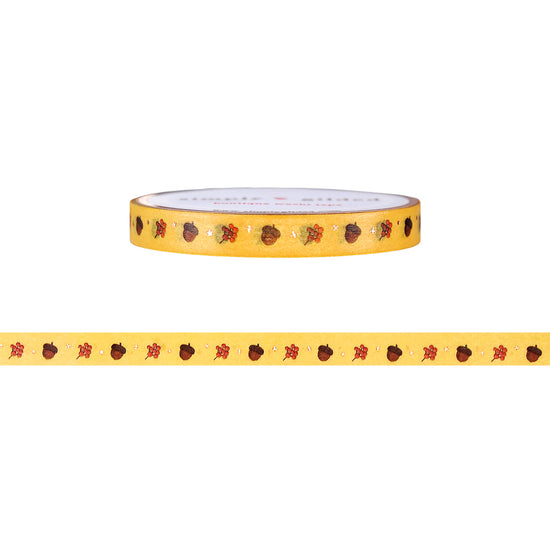 Autumn Whimsy Acorns washi (6mm + rose gold foil)
