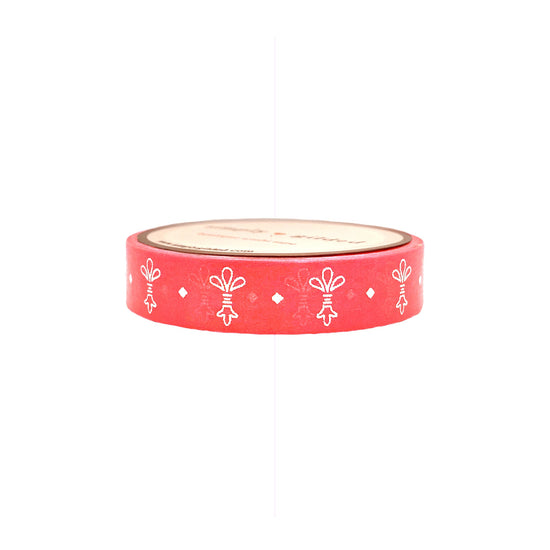 Bird of Paradise Red Pink flourish washi (10mm + silver foil) (Item of the Week)