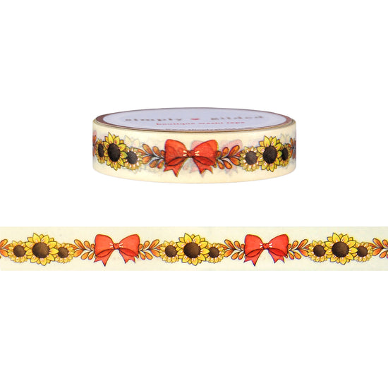 Autumn Whimsy Sunflower Bow washi (10mm + rose gold foil)