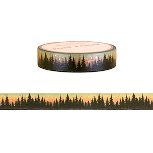 Cozy Chronicles Forest Sunset washi (10mm + rose gold foil)